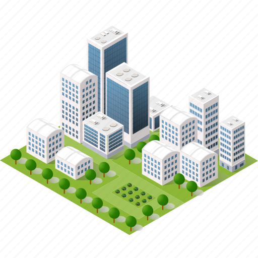 Apartment, building, city, factory, illustration, isometric, town icon - Download on Iconfinder