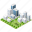 apartment, building, city, factory, illustration, isometric, town 