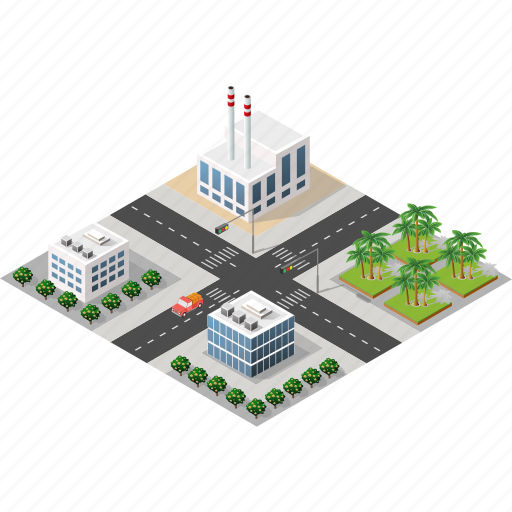 Apartment, building, city, factory, illustration, isometric, town icon - Download on Iconfinder
