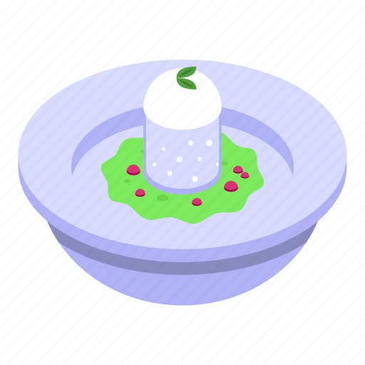 Cake, molecular, cuisine, isometric icon - Download on Iconfinder