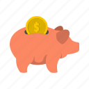 bank, coin, money, object, pig, piggy, save