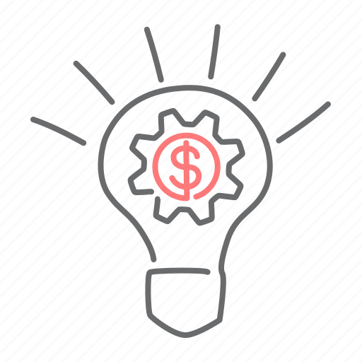 Bulb, gear, settings, cog, idea, money icon - Download on Iconfinder