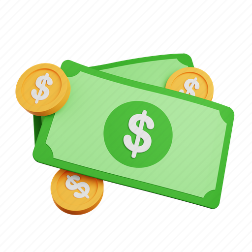 Money, finance, business, cash, dollar, currency 3D illustration - Download on Iconfinder