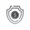 protection, dollar, security, shield, money