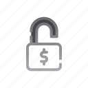 unlocked, coin, dollar, security, money