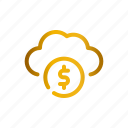 cloud, currency, storage, dollar, money