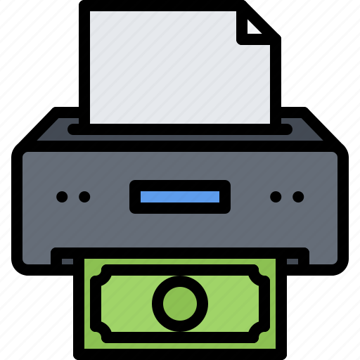Bank, economy, finance, money, note, paper, printer icon - Download on Iconfinder