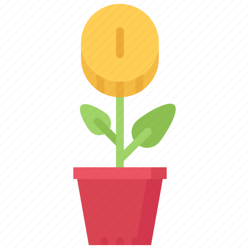 Banking, coin, finance, flower, money, pot, sprout icon - Download on Iconfinder