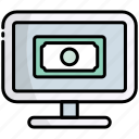 monitor, screen, computer, digital money 