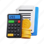 calculator, coins, tax 