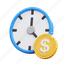 clock, money, payment, schedule, dollar 