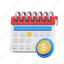 calendar, money, finance, payment, event, cash 