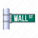 arrow, banner, navigation, pointer, sign, street, wall street