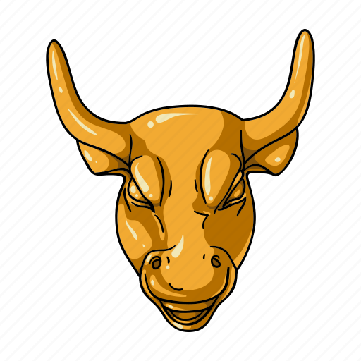 Bull, business, finance, golden, head, luck, success icon - Download on Iconfinder