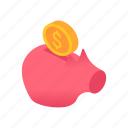 box, business, coin, finance, isometric, money, pig
