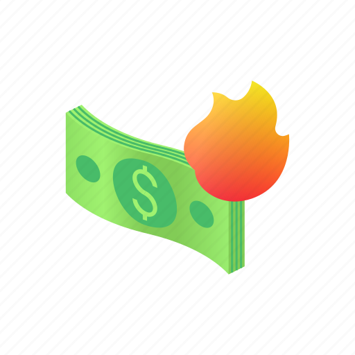 Business, finance, fire, isometric, money icon - Download on Iconfinder