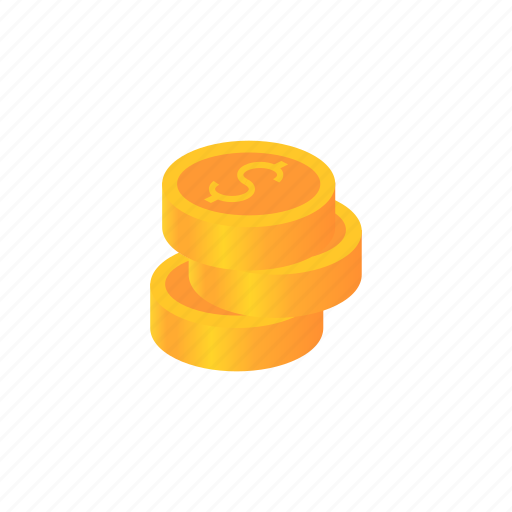 Business, coin, finance, gold, isometric, money icon - Download on Iconfinder