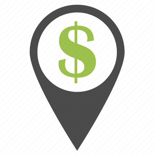 Business, dollar, ecommerce, finance, location, money, pin icon - Download on Iconfinder