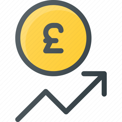 Coins, currency, finance, increase, money, pound, stock icon - Download on Iconfinder