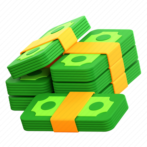 Money, bundle, currency, cash, coin, payment, dollar 3D illustration - Download on Iconfinder