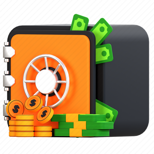Money, safe, box, banking, currency, cash, coin 3D illustration - Download on Iconfinder