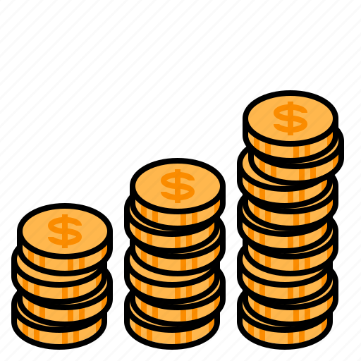Coin stack, coins, gaining profit, gold coins, increase profit, money, profit icon - Download on Iconfinder