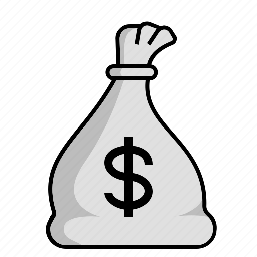 Bag, cash, dollars, finance, line, outline, wealth icon - Download on  Iconfinder