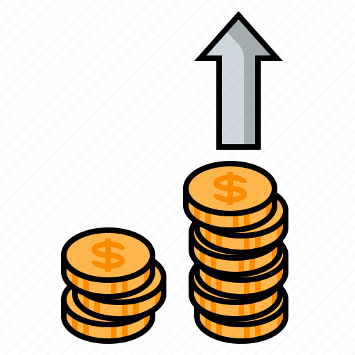Coins, gold coins, increase investment, increase profit, investing, investment, money icon - Download on Iconfinder