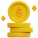 coins, coin, money, finance, cash, currency, payment, 3d, element 