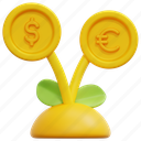 growth, coin, money, finance, cash, currency, payment, 3d, element 