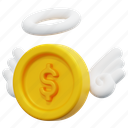 flying, coin, money, finance, cash, currency, payment, 3d, illustration 