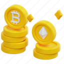 cryptocurrency, coin, money, finance, cash, currency, payment, 3d, object 