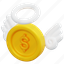 flying, coin, money, finance, cash, currency, payment, 3d, object 