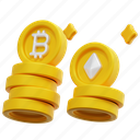 cryptocurrency, coin, money, finance, cash, currency, payment, 3d, render 