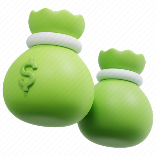 Money, bags, bag, finance, cash, currency, payment 3D illustration - Download on Iconfinder