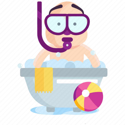 Bathtub, emoji, emoticon, monk, smiley, sticker icon - Download on Iconfinder