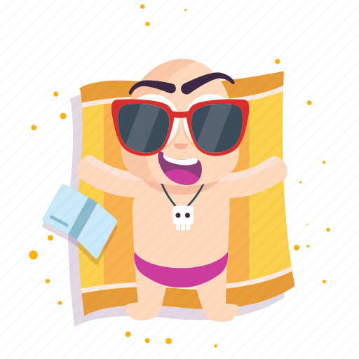 Beach, emoji, emoticon, monk, smiley, sticker icon - Download on Iconfinder