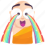emoji, emoticon, monk, rainbow, smiley, sticker 