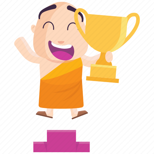 Emoji, emoticon, monk, smiley, sticker, trophy, winner icon - Download on Iconfinder