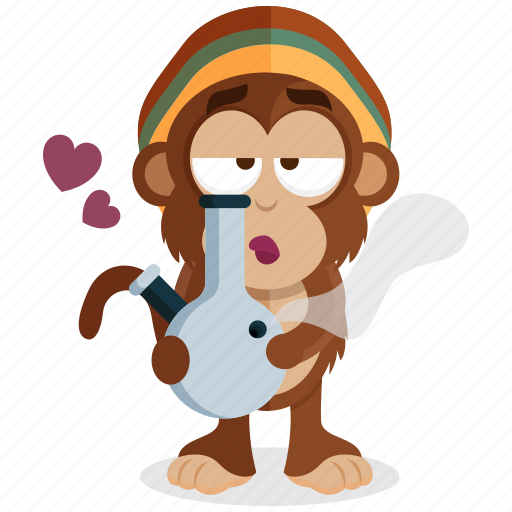 Bong, emoji, emoticon, monkey, smoker, sticker icon - Download on Iconfinder