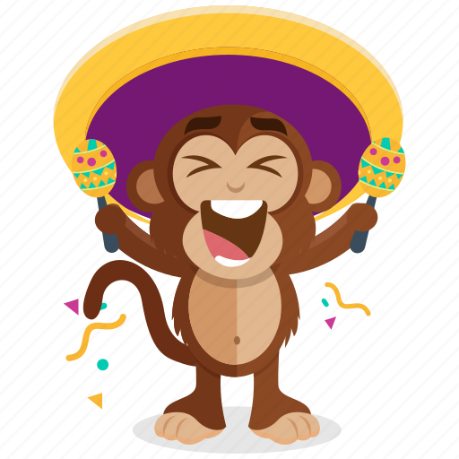 Celebration, emoji, emoticon, monkey, sticker icon - Download on Iconfinder
