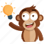 emoji, emoticon, idea, monkey, sticker, thought 