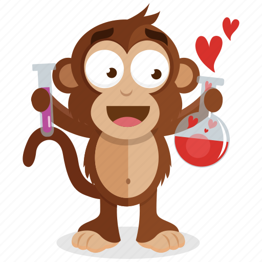 Chemistry, emoji, emoticon, love, monkey, sticker icon - Download on Iconfinder
