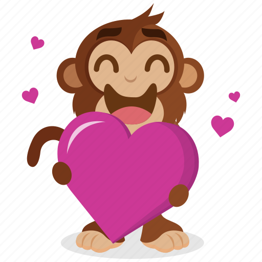 Emoji, emoticon, heart, love, monkey, sticker icon - Download on Iconfinder