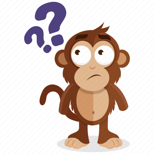 Emoji, emoticon, monkey, question, sticker, thinking, wonder icon - Download on Iconfinder