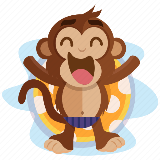 Chill, emoji, emoticon, monkey, pool, relax, sticker icon - Download on Iconfinder