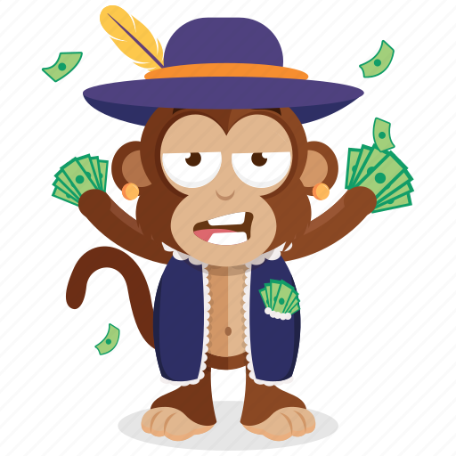 Emoji, emoticon, monkey, rich, sticker icon - Download on Iconfinder