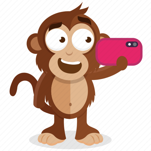 Monkey Selfie Square Sticker