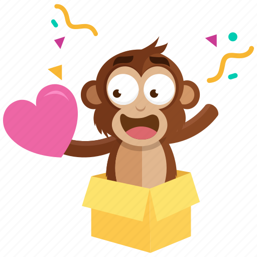 Emoji, emoticon, love, monkey, romance, sticker, surprise icon - Download on Iconfinder