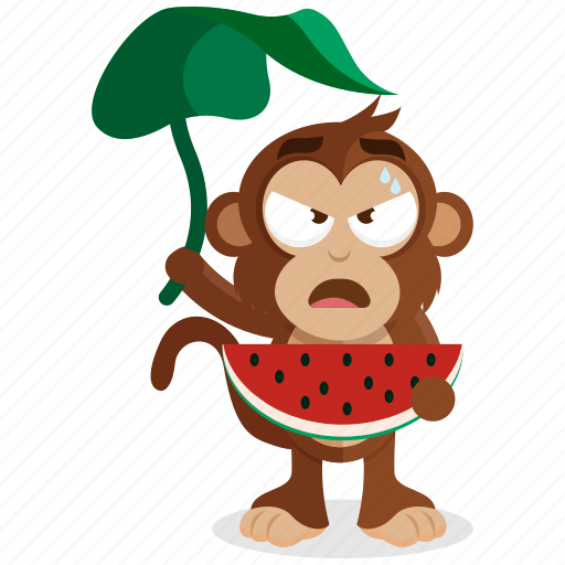 Emoji, emoticon, monkey, sticker, watermelon icon - Download on Iconfinder